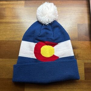 New Turtle Fur Colorado Flag Pom Beanie Unisex One Size